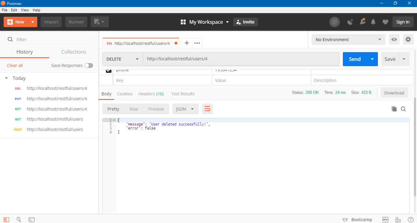 RESTFul API Using PHP - OOP, PDO - MySQL