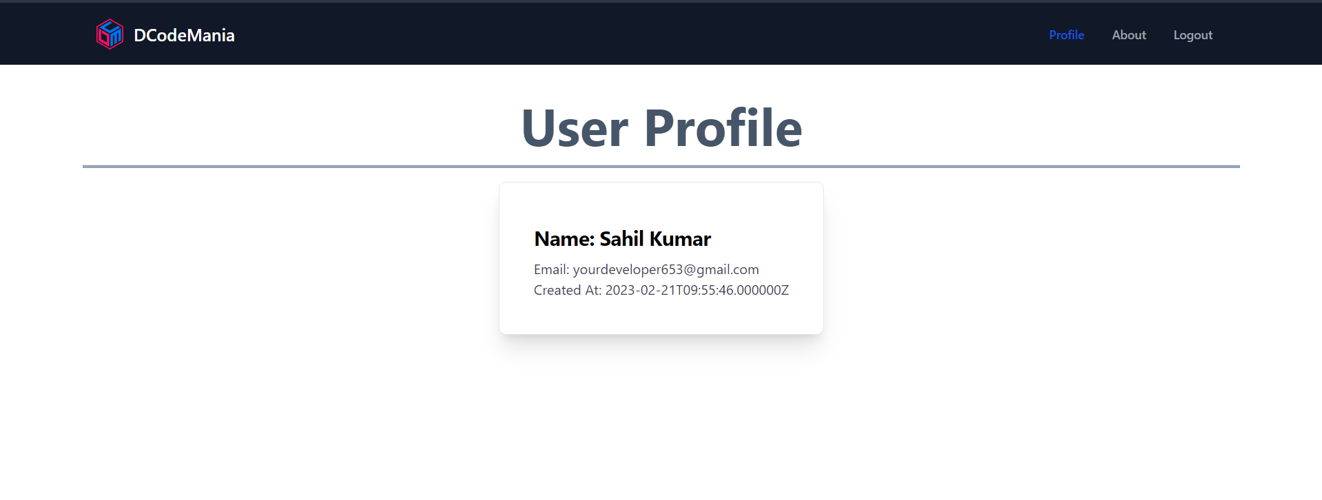 User Profile Page
