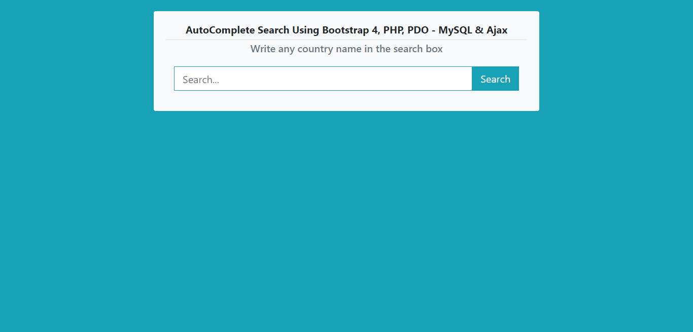 Autocomplete Search Using PHP, PDO - MySQL & Ajax