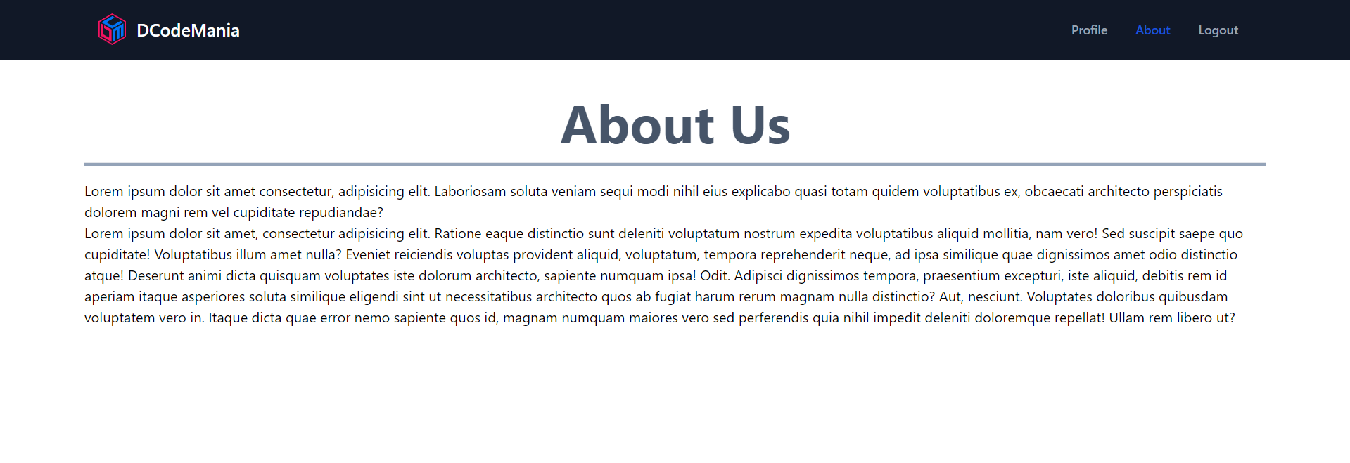 About Us Page